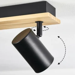 Luminaires Scandinaves-hofstein Gesteira Plafonnier, Spot de plafond Écru, Noir, 6 lumières