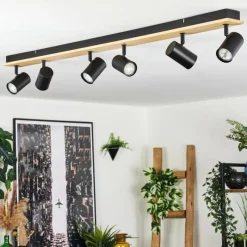 Luminaires Scandinaves-hofstein Gesteira Plafonnier, Spot de plafond Écru, Noir, 6 lumières