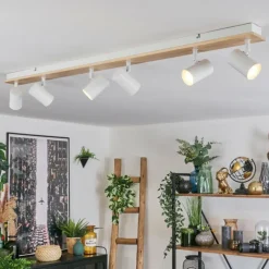 Luminaires Scandinaves-hofstein Gesteira Plafonnier, Spot de plafond Écru, Blanc, 6 lumières