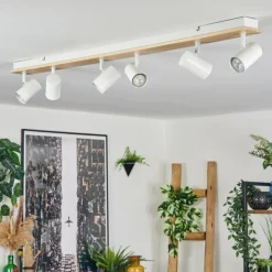 Luminaires Scandinaves-hofstein Gesteira Plafonnier, Spot de plafond Écru, Blanc, 6 lumières