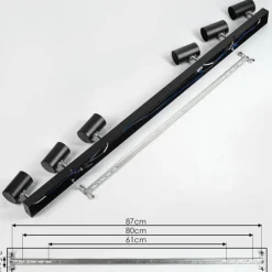 Luminaires Scandinaves-hofstein Gesteira Plafonnier, Spot de plafond Chrome, Noir, 6 lumières