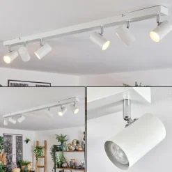 Luminaires Scandinaves-hofstein Gesteira Plafonnier, Spot de plafond Chrome, Blanc, 6 lumières