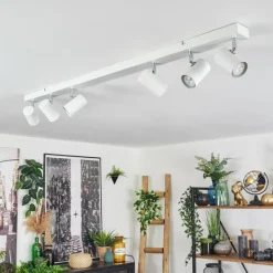 Luminaires Scandinaves-hofstein Gesteira Plafonnier, Spot de plafond Chrome, Blanc, 6 lumières