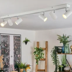 Luminaires Scandinaves-hofstein Gesteira Plafonnier, Spot de plafond Chrome, Blanc, 6 lumières