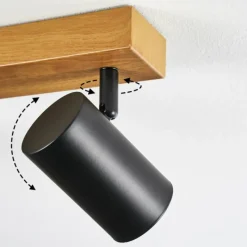 Luminaires Scandinaves-hofstein Gesteira Plafonnier, Spot de plafond Couleur bois, Noir, 6 lumières