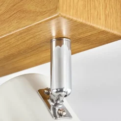 Luminaires Scandinaves-hofstein Gesteira Plafonnier, Spot de plafond Chrome, Couleur bois, 6 lumières