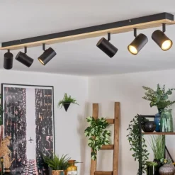 Luminaires Scandinaves-hofstein Gesteira Plafonnier, Spot de plafond Écru, Noir, 6 lumières