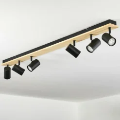 Luminaires Scandinaves-hofstein Gesteira Plafonnier, Spot de plafond Écru, Noir, 6 lumières