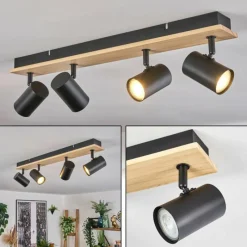 Luminaires Scandinaves-hofstein Gesteira Plafonnier, Spot de plafond Écru, Noir, 4 lumières