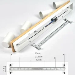 Luminaires Scandinaves-hofstein Gesteira Plafonnier, Spot de plafond Écru, Blanc, 4 lumières