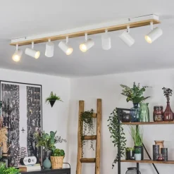 Luminaires Scandinaves-hofstein Gesteira Plafonnier, Spot de plafond Écru, Blanc, 8 lumières