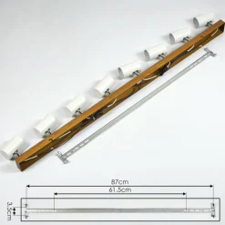 Luminaires Scandinaves-hofstein Gesteira Plafonnier, Spot de plafond Chrome, Couleur bois, 8 lumières