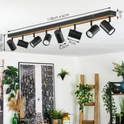 Luminaires Scandinaves-hofstein Gesteira Plafonnier, Spot de plafond Écru, Noir, 8 lumières
