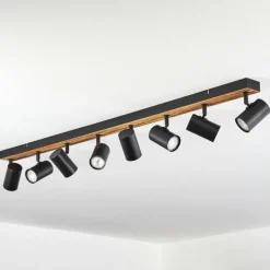 Luminaires Scandinaves-hofstein Gesteira Plafonnier, Spot de plafond Écru, Noir, 8 lumières