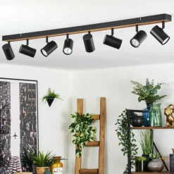 Luminaires Scandinaves-hofstein Gesteira Plafonnier, Spot de plafond Écru, Noir, 8 lumières