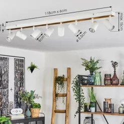 Luminaires Scandinaves-hofstein Gesteira Plafonnier, Spot de plafond Écru, Blanc, 8 lumières