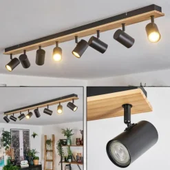 Luminaires Scandinaves-hofstein Gesteira Plafonnier, Spot de plafond Écru, Noir, 8 lumières