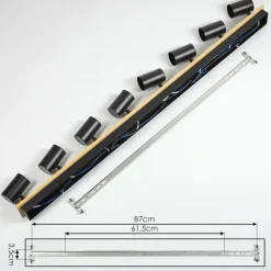 Luminaires Scandinaves-hofstein Gesteira Plafonnier, Spot de plafond Écru, Noir, 8 lumières