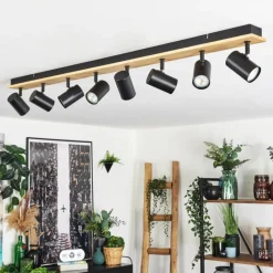 Luminaires Scandinaves-hofstein Gesteira Plafonnier, Spot de plafond Écru, Noir, 8 lumières