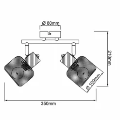 Luminaires Scandinaves-Luminaires Brilliant Giada Spot de plafond Noir, 2 lumières