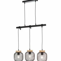 Luminaires Scandinaves-Luminaires Brilliant Giada Suspension Noir, 3 lumières