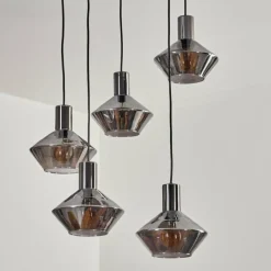 hofstein Gillbergatorp Suspension, Boule lumineuse, Suspension Chrome, Fumé, 5 lumières