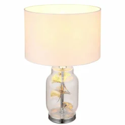 Luminaires Globo Lighting Ginko Lampe à poser Chrome, Transparent, 1 lumière