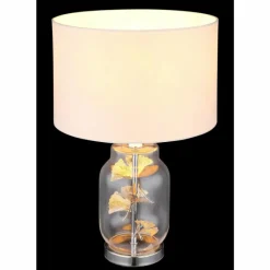 Luminaires Globo Lighting Ginko Lampe à poser Chrome, Transparent, 1 lumière