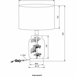 Luminaires Globo Lighting Ginko Lampe à poser Chrome, Transparent, 1 lumière