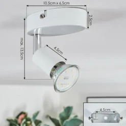hofstein Gjedso Plafonnier, Spot de plafond LED Blanc, 1 lumière