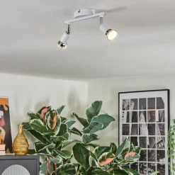 hofstein Gjedso Plafonnier, Spot de plafond LED Chrome, Blanc, 2 lumières* Spots Et Projecteurs
