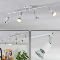 hofstein Gjedso Plafonnier, Spot de plafond LED Chrome, Blanc, 4 lumières* Spots Et Projecteurs