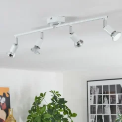 hofstein Gjedso Plafonnier, Spot de plafond LED Chrome, Blanc, 4 lumières* Spots Et Projecteurs