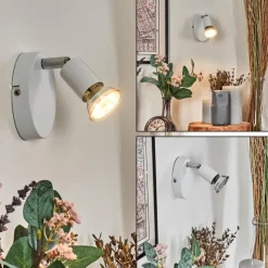 hofstein Gjedso Spot de plafond, Applique murale, Spot mural LED Chrome, Blanc, 1 lumière