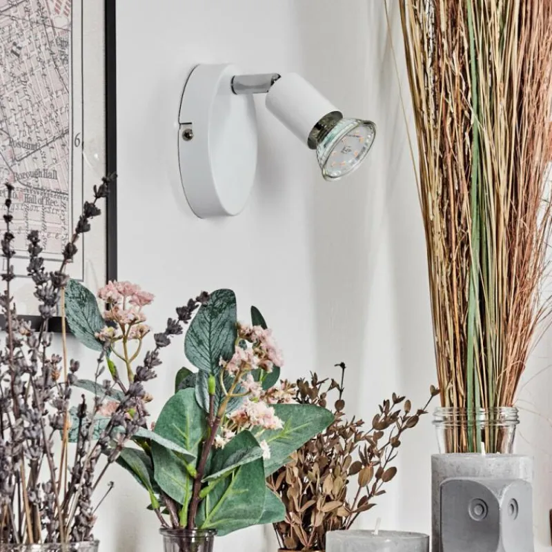 hofstein Gjedso Spot de plafond, Applique murale, Spot mural LED Chrome, Blanc, 1 lumière