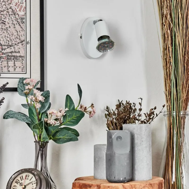 hofstein Gjedso Spot de plafond, Applique murale, Spot mural LED Chrome, Blanc, 1 lumière