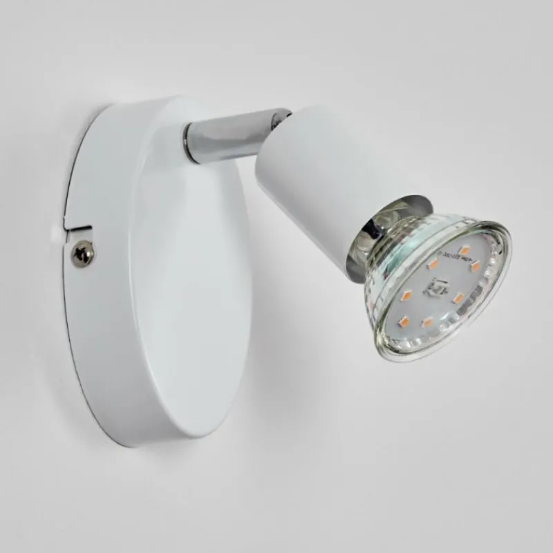 hofstein Gjedso Spot de plafond, Applique murale, Spot mural LED Chrome, Blanc, 1 lumière