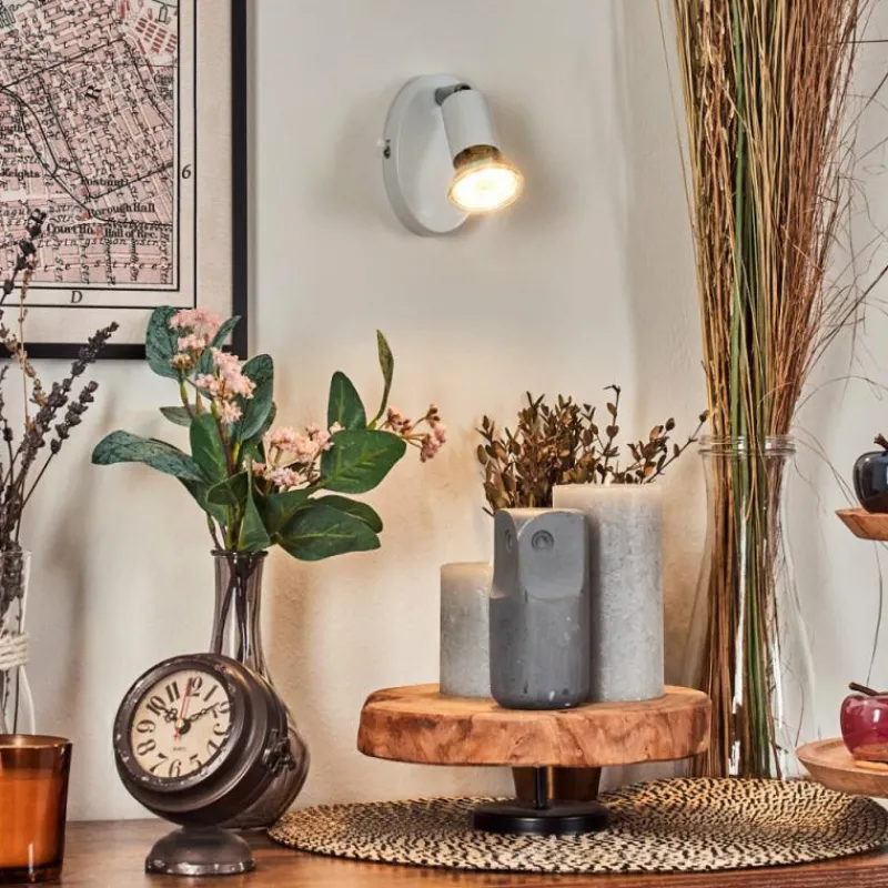 hofstein Gjedso Spot de plafond, Applique murale, Spot mural LED Chrome, Blanc, 1 lumière