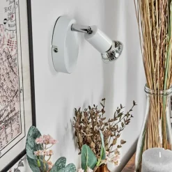 hofstein Gjedso Spot de plafond, Applique murale, Spot mural LED Chrome, Blanc, 1 lumière