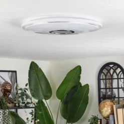 hofstein Gjevninge Plafonnier LED Argenté, Blanc, 1 lumière, Télécommandes