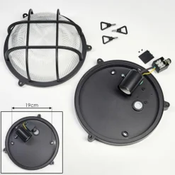 Lampes Vintages & Rétros-hofstein Godel Lampe murale d´extérieur Noir, 1 lumière