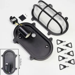 Lampes Vintages & Rétros-hofstein Godel Lampe murale d´extérieur Noir, 1 lumière