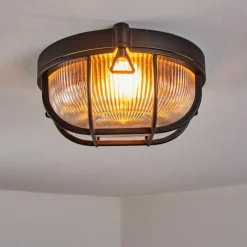 Lampes Vintages & Rétros-hofstein Godel Plafonnier extérieur, Plafonnier Noir, 1 lumière