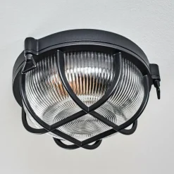 Lampes Vintages & Rétros-hofstein Godel Plafonnier extérieur, Plafonnier Noir, 1 lumière