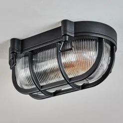 Lampes Vintages & Rétros-hofstein Godel Plafonnier extérieur, Plafonnier Noir, 1 lumière