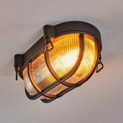 Lampes Vintages & Rétros-hofstein Godel Plafonnier extérieur, Plafonnier Noir, 1 lumière