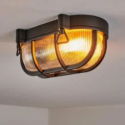 Lampes Vintages & Rétros-hofstein Godel Plafonnier extérieur, Plafonnier Noir, 1 lumière