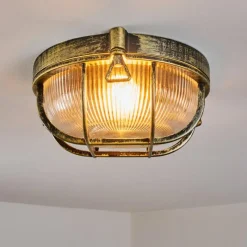 Lampes Dorées-hofstein Godel Plafonnier extérieur, Plafonnier Or, Noir, 1 lumière