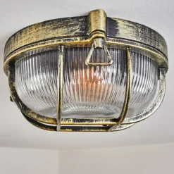 Lampes Dorées-hofstein Godel Plafonnier extérieur, Plafonnier Or, Noir, 1 lumière