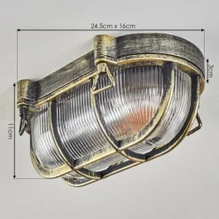 Lampes Dorées-hofstein Godel Plafonnier extérieur, Plafonnier Or, Noir, 1 lumière